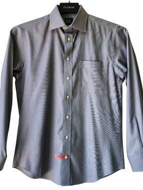 15 34 Gray Tailored Fit Dress Shirt Traveler Jos A Bank Travel Tech Cotton Blend